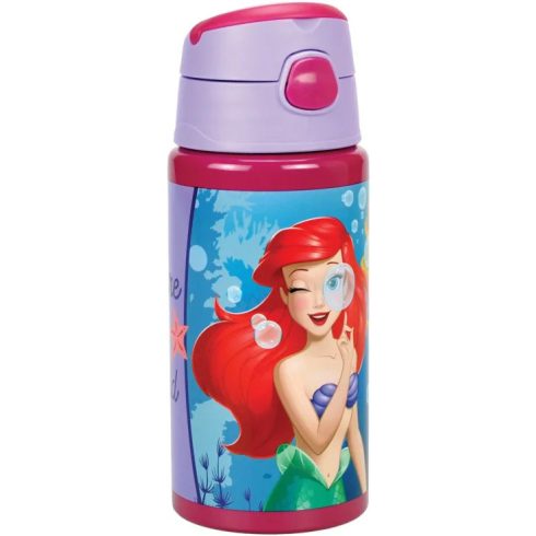 Disney Hercegnők Ariel Fairytale alumínium szívószálas kulacs akasztóval 500 ml