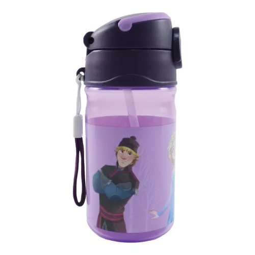 Fľaša na pitie Disney Frozen Modern Magic so slamkou a vešiakom, 350 ml