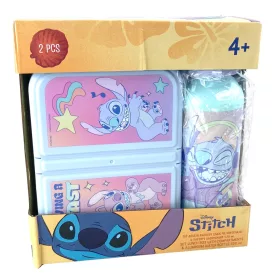   Disney Lilo und Stitch, Star Dog Blast Sandwichbox + Aluminium-Wasserflasche Set