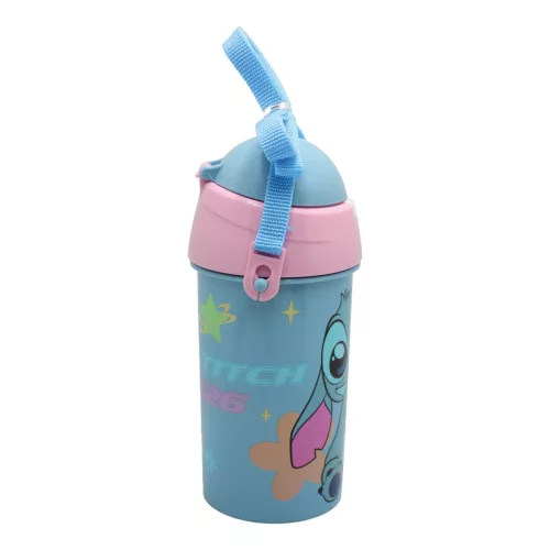 Disney Lilo a Stitch, Votrelec 626 plastová fľaša so slamkou a vešiakom 500 ml