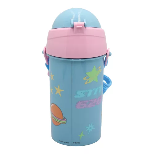Disney Lilo a Stitch, Votrelec 626 plastová fľaša so slamkou a vešiakom 500 ml