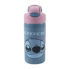   Disney Lilo & Stitch, der Sternenhund Alien 626 Aluminium-Trinkflasche mit Strohhalm und Aufhänger, 500 ml