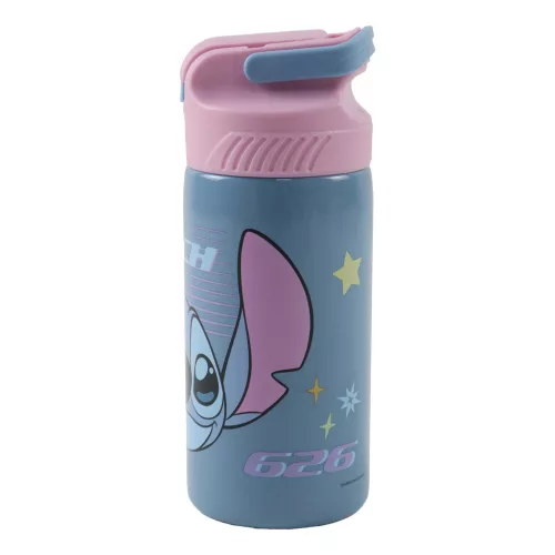 Disney Lilo a Stitch, hviezdny psík Votrelec 626 hliníková fľaša so slamkou a vešiakom 500 ml
