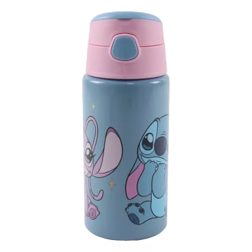 Disney Lilo a Stitch, hviezdny psík Votrelec hliníková fľaša s slamkou a vešiakom 500 ml