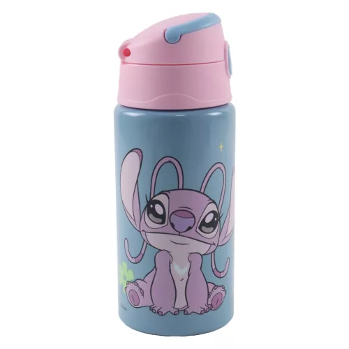 Disney Lilo a Stitch, hviezdny psík Votrelec hliníková fľaša s slamkou a vešiakom 500 ml