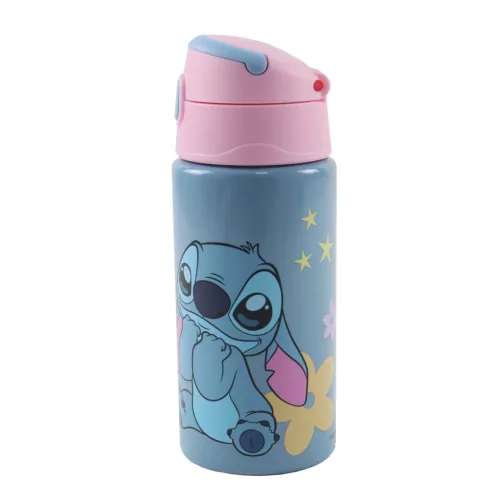 Disney Lilo a Stitch, hviezdny psík Votrelec hliníková fľaša s slamkou a vešiakom 500 ml