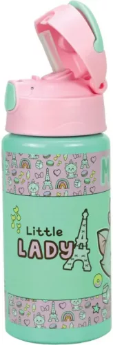 Disney Marie Little Lady hliníková fľaša s slamkou a vešiakom 500 ml