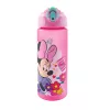 Matná plastová fľaša na pitie Disney Minnie Kindness so slamkou, 600 ml