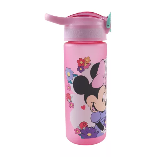 Matná plastová fľaša na pitie Disney Minnie Kindness so slamkou, 600 ml