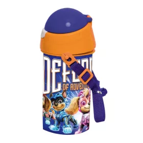   Plastová fľaša Paw Patrol Power Up so slamkou a vešiakom 500 ml