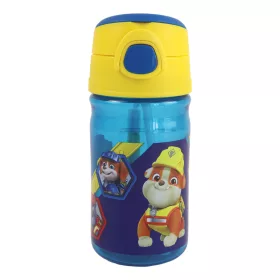   Plastová fľaša na pitie Paw Patrol Rubble so slamkou a vešiakom, 350 ml