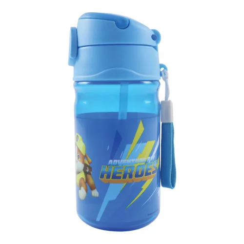 Plastová fľaša na pitie Paw Patrol Best Team so slamkou a vešiakom, 350 ml