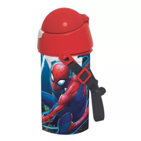   Spiderman Dark Jumper Plastikstrohhalmflasche mit Aufhänger, 500 ml
