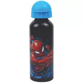   Spiderman-Aluminiumflasche in Dunkelbraun mit Trinkverschluss, 520 ml