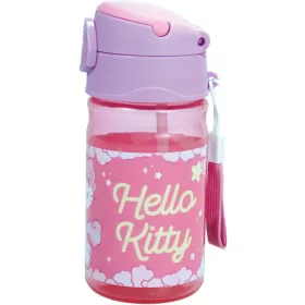   Plastová fľaša Hello Kitty Unicorn so slamkou a vešiakom 350 ml