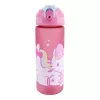 Fľaša na pitie Hello Kitty s jednorožcom z matného plastu so slamkou, 600 ml