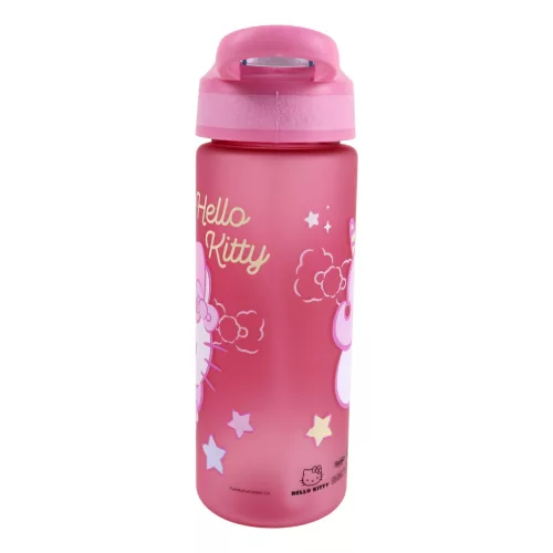 Fľaša na pitie Hello Kitty s jednorožcom z matného plastu so slamkou, 600 ml