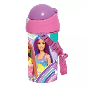 Plastová fľaša Barbie Love so slamkou a vešiakom, 500 ml