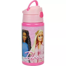   Barbie Dream Team Aluminium-Trinkflasche mit Strohhalm und Aufhänger, 500 ml
