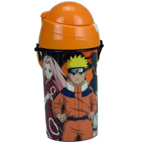   Naruto Fire Plastik-Trinkflasche mit Strohhalm und Aufhänger, 500 ml