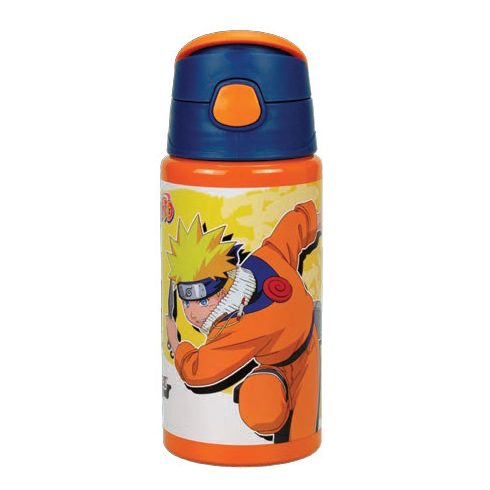 Naruto Fire alumínium szívószálas kulacs akasztóval 500 ml
