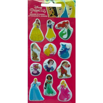Disney Hercegnő Pink csillogó pufi szivacs matrica szett