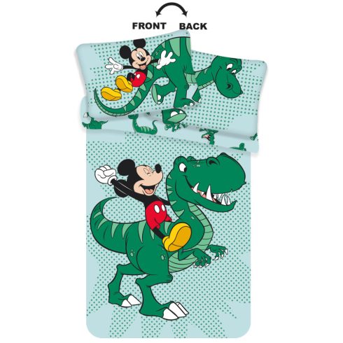 Disney Mickey Dino gyerek, ovis ágyneműhuzat 100×135cm, 40×60 cm