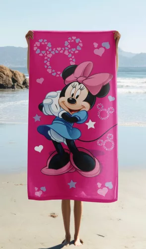 Disney Minnie Pink Star Badetuch, Strandtuch 70x140cm