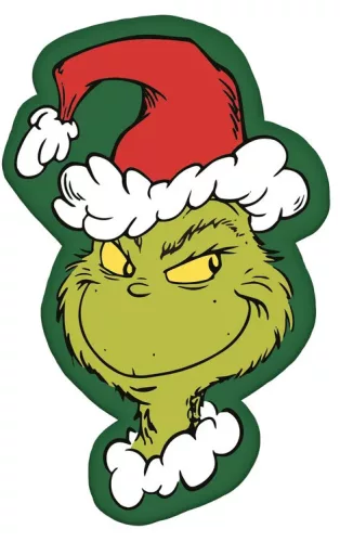 A Grincs Green Smile formapárna, díszpárna 36x23 cm