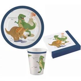   Dinosaurier-Partyset mit 36 ​​Tellern (23 cm Durchmesser)