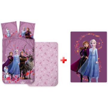   Disney Jégvarázs Purple gyerek, ovis ágyneműhuzat és polár takaró szett