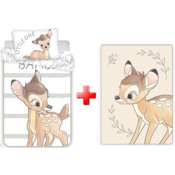   Disney Bambi Little One gyerek, ovis ágyneműhuzat és polár takaró szett