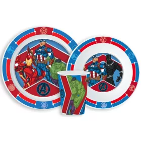 Avengers Army Geschirrset aus Mikroplastik mit 260 ml Glas