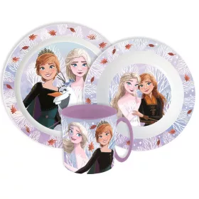   Disney Frozen Herbstblätter Geschirrset aus Mikroplastik mit 390 ml Becher