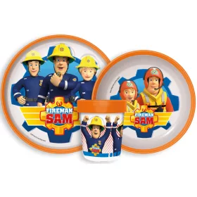   Fireman Sam Rescue Mission rutschfestes Geschirrset aus Mikroplastik