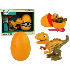   Dinoszaurusz Tyrannosaurus Rex készlet tojással DIY csavarhúzó narancssárga