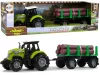 Zöld traktor utánfutó rönkök fa farm hang