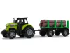 Zöld traktor utánfutó rönkök fa farm hang