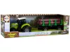 Zöld traktor utánfutó rönkök fa farm hang