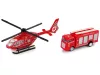 Tűzoltóhelikopter húzókészlet piros
