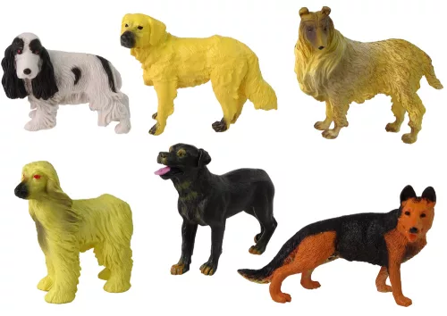 6 darabos figura készlet Fajtiszta kutyák A világ híres kutyái