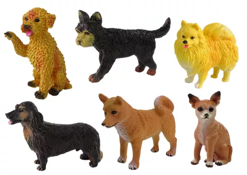6 darabos figura készlet Fajtiszta kutyák A világ híres kutyái