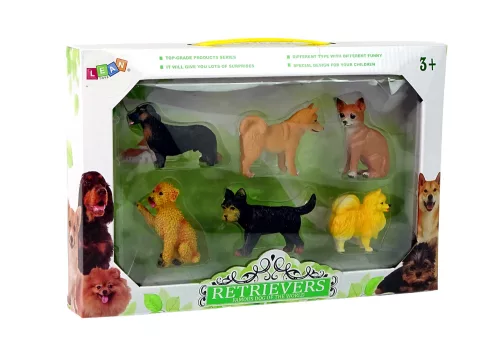 6 darabos figura készlet Fajtiszta kutyák A világ híres kutyái