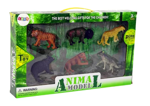 Afrikai erdei állatok figurakészlet medve tigris