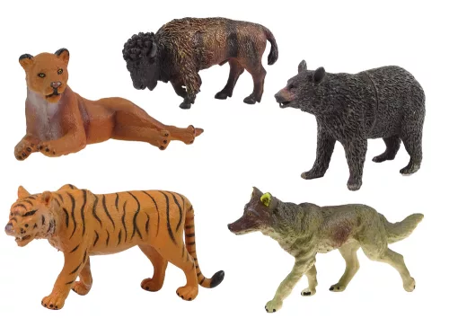 Afrikai erdei állatok figurakészlet medve tigris