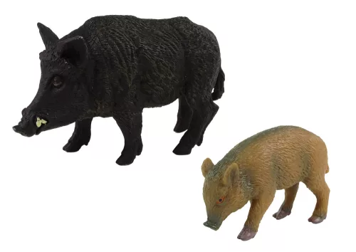 2 darabos figura szett Vaddisznó fiatal erdei állatokkal sorozat