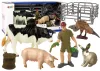 Nagy Haszonállat Figura Szett + Gazda és Tanya 10 Darabos