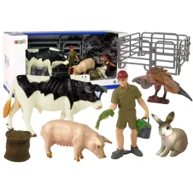 Nagy Haszonállat Figura Szett + Gazda és Tanya 10 Darabos