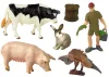 Nagy Haszonállat Figura Szett + Gazda és Tanya 10 Darabos