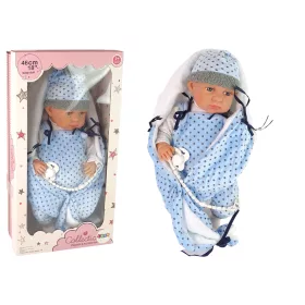 Baby Doll 46 cm Kék Csillag alakú takaró, babajáték